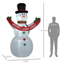 Pupazzo di Neve Gonfiabile H243 cm con Luci a LED 