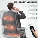 Sedia da Ufficio Massaggiante e Riscaldata Poggiapiedi Estraibile Grigio    