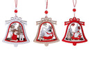Set di 48 Campane Natale in Legno 10,5 cm Rosso