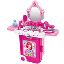 Valigetta Make-up Giocattolo per Bambini Toeletta Richiudibile Trolley con Luci Suoni Accessori      