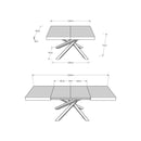 Tavolo Allungabile 120-224x90x77 cm Volantis Cemento   