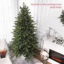 Albero di Natale 210 cm 2445 Rami Design a Carniera con Base in Metallo Verde      