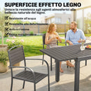 Set  9 Pezzi Pranzo da Esterno con Tavolo Estensibile in Alluminio e 8 Sedie Grigio      