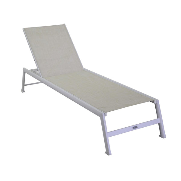 Lettino Prendisole da Giardino 195x55xh31 cm in Alluminio Cleveland Bianco prezzo