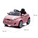 Macchina Elettrica per Bambini Licenza Fiat 500 12V Rosa