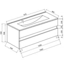 Mobile bagno sospeso Bracciano rovere fumo 102x46,5x53 H cm