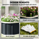 Letto per Orto Rialzato 136x52x31 cm con Fondo Aperto e Bordi Piegati in Acciaio Grigio Scuro      