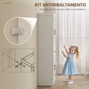 Dispensa Cucina in Stile Country 76x39,5x183,5 cm con 2 Armadietti 6 Ripiani e Cassetto in Legno Bianco      