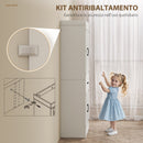 Dispensa Cucina in Stile Country 76x39,5x183,5 cm con 2 Armadietti 6 Ripiani e Cassetto in Legno Bianco      