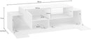 Mobile TV 3 Ante 160x40-45x51 cm New Coro Bianco Lucido e Acero Pereira