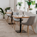 Tavolo alto Quadrato 70x70x75 cm piano rovere e base nera