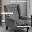 Poltrona da Salotto in Stile Francese 74x86x102 cm con Cuscini Sfoderabili Gambe in Legno Grigio  