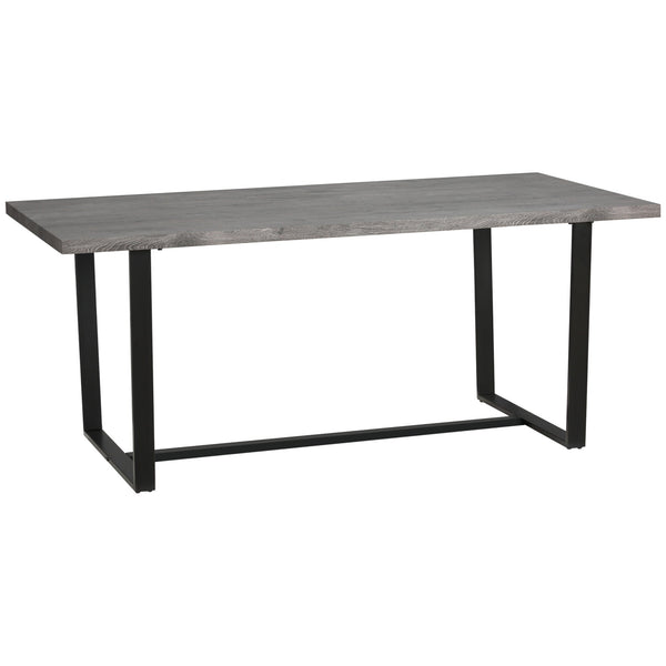 Tavolo Rettangolare 180x90x75 cm Max 8 Persone in MDF e Acciaio Grigio e Nero online