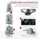 Albero di Natale Artificiale Innevato 225 cm 988 Rami Apertura Automatica Verde