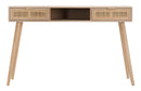 Console Paglia di Vienna 120x42x77 cm MDF e Impiallacciatura di frassino Marrone