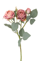 Set 6 Rose Artificiali Rami per 4 Fiori 60 cm 