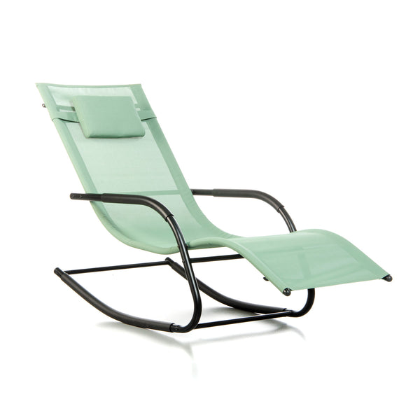online Sedia Sdraio a Dondolo da Giardino Rocking Sky 147,5x62x89 cm in Textilene Verde