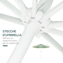 Ombrellone da Giardino 260x240 cm a Manovella Inclinabile con Frange in Poliestere e Metallo Verde 
