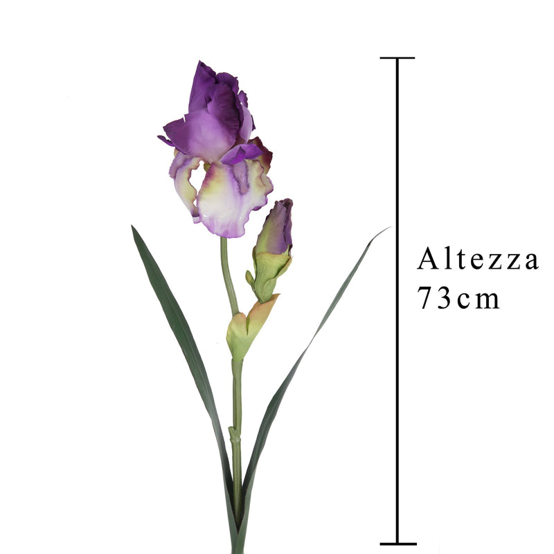 Set 6 Giaggiolo Composto da 2 Fiori Artificiali Altezza 73 cm Viola