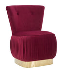 Poltrona Lady Bordeaux 60x55x79 cm in Legno e Spugna e in Ferro e Poliestere Bordeaux e Oro
