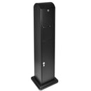 Posacenere a Colonna con Cestino 34,5x119,5x31 cm in Metallo Nero Opaco 14L per Interno Esterno