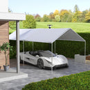 Copertura di Ricambio 600x300 cm Anti-UV per Carport Auto con Corde Elastiche in PE Bianco      