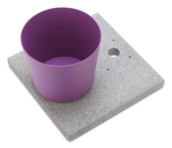 acquista Base con Vaschetta per Fontane con Ghiera Grande 40x40x5 cm in Cemento Belfer 42/BSE/3 Viola