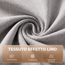 Poltrona Letto 3 in 1 Estraibile con Schienale Regolabile e Tavolino Laterale Letto 60x181 cm in Tessuto Effetto Lino Grigio      