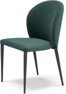 Set 2 sedie Imbottite 45x58x86,5 cm In Tessuto Tiffany  Ghibili Lux Petrolio