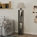 Lampada da terra Giorno in legno con libreria