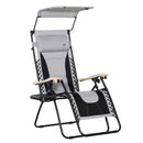 Sedia Sdraio Zero Gravity Reclinabile 89x65x113 cm in Acciaio e Tessuto Oxford Grigio Chiaro