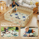 Tappeto Morbido per Bambini 196x176x1,5 cm Superficie Impermeabile in XPE a Tema Animali   