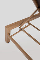 Lettino Prendisole da Esterno 74x200x98-32h cm Schienale a 4 Posizioni in Alluminio e Textilene Skipper Naturale 