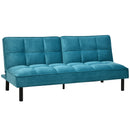 Divano Letto 3 Posti Matrimoniale 178x87x81 cm  in Tessuto Effetto Velluto Verde