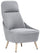 Poltrona Imbottita in Tessuto con Gambe in Acciaio Tosini Memphis Grigio Chiaro