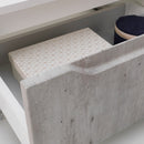 Cassettiera con Ruote 1 Cassetto 60x45x32 cm in Legno TFT Belsk Bianco e Cemento