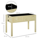 Letto per Orto Rialzato Pieghevole in Legno con Fori di Drenaggio, 115x56x76 cm, Color Legno      