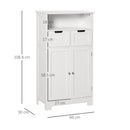 Mobiletto da Bagno 2 Ante 2 Cassetti 60x30x108,8 cm in MDF Bianco