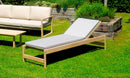 Lettino Prendisole da Giardino 205x37x65 cm Dresda in Legno di Acacia Teak e Cuscini Sabbia