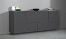 Credenza 4 Ante 200x44x86 cm Pongo 4A Grigio Antracite Opaco  