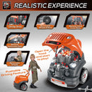 Officina Camion Giocattolo per Bambini 40x39x47 cm con 61 Accessori Arancione