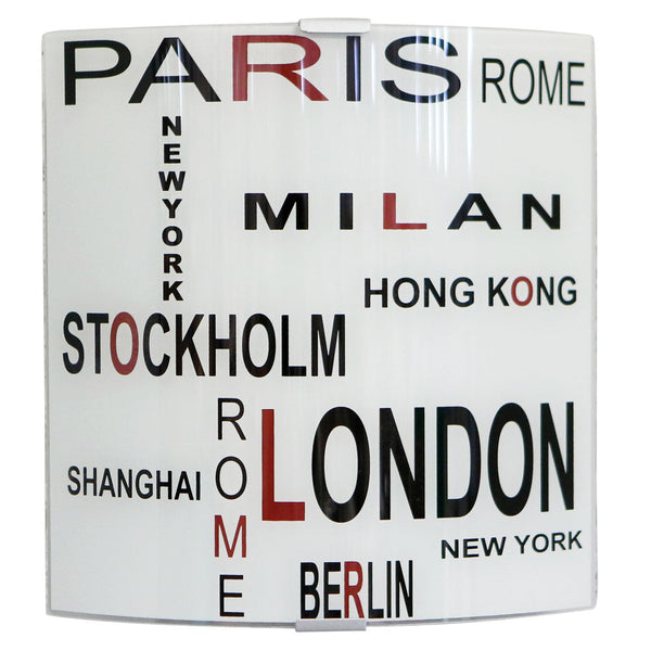 sconto Applique 1xE27 Montatura Argento Vetro Lastra Capitali E-Energy Capitali