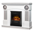 Camino Elettrico da Pavimento 105x120x33 cm Effetto Fiamma 2000W Prometeu & Cristina Bianco/nero