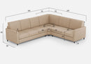 Divano Angolare 6 Posti 281x241x85 cm Karay in Tessuto Beige