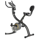 Cyclette Magnetica Pieghevole 113x65x120 cm con Bande Elastiche in Acciaio Nera