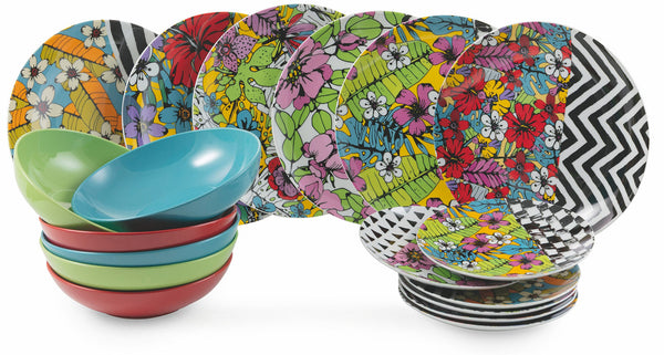 Servizio Piatti 18 Pezzi in Porcellana e Gres Villa d'Este Home Tivoli Carribbean Queen sconto