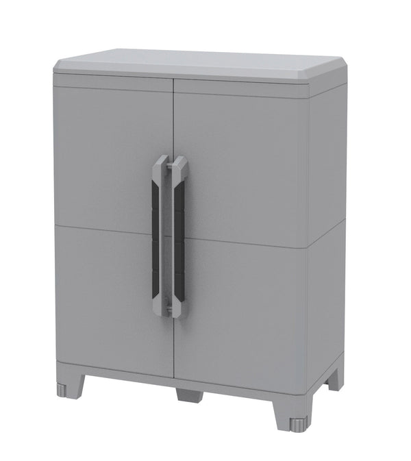 Armadio Modulare da Esterno 78x43,6x101,6 cm 2 Ante 1 Ripiano in Polipropilene Transforming Grigio e Nero sconto