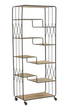 Libreria Industry 75x40x182 cm in Ferro e MDF
