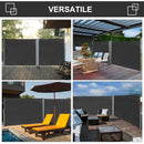 Frangivista da Giardino Estensibile 300x180A cm Poliestere Anti UV e Alluminio Grigio   