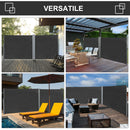Frangivista da Giardino Estensibile 300x180A cm Poliestere Anti UV e Alluminio Grigio   